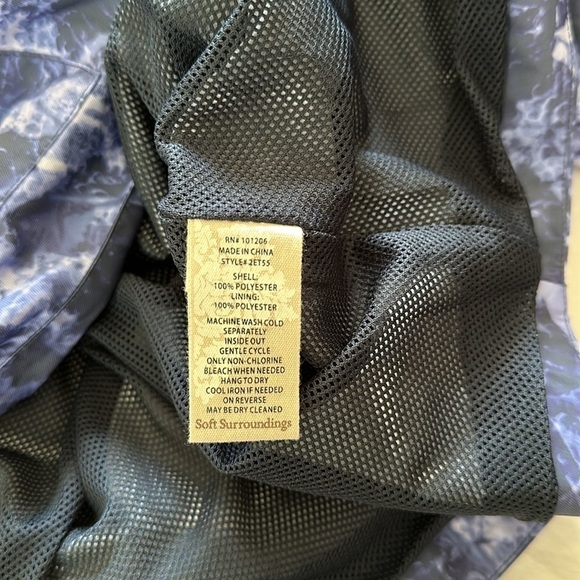 Soft Surroundings Cinched Waist Marble Printed Windbreaker Jacket, XS - Picture 13 of 13